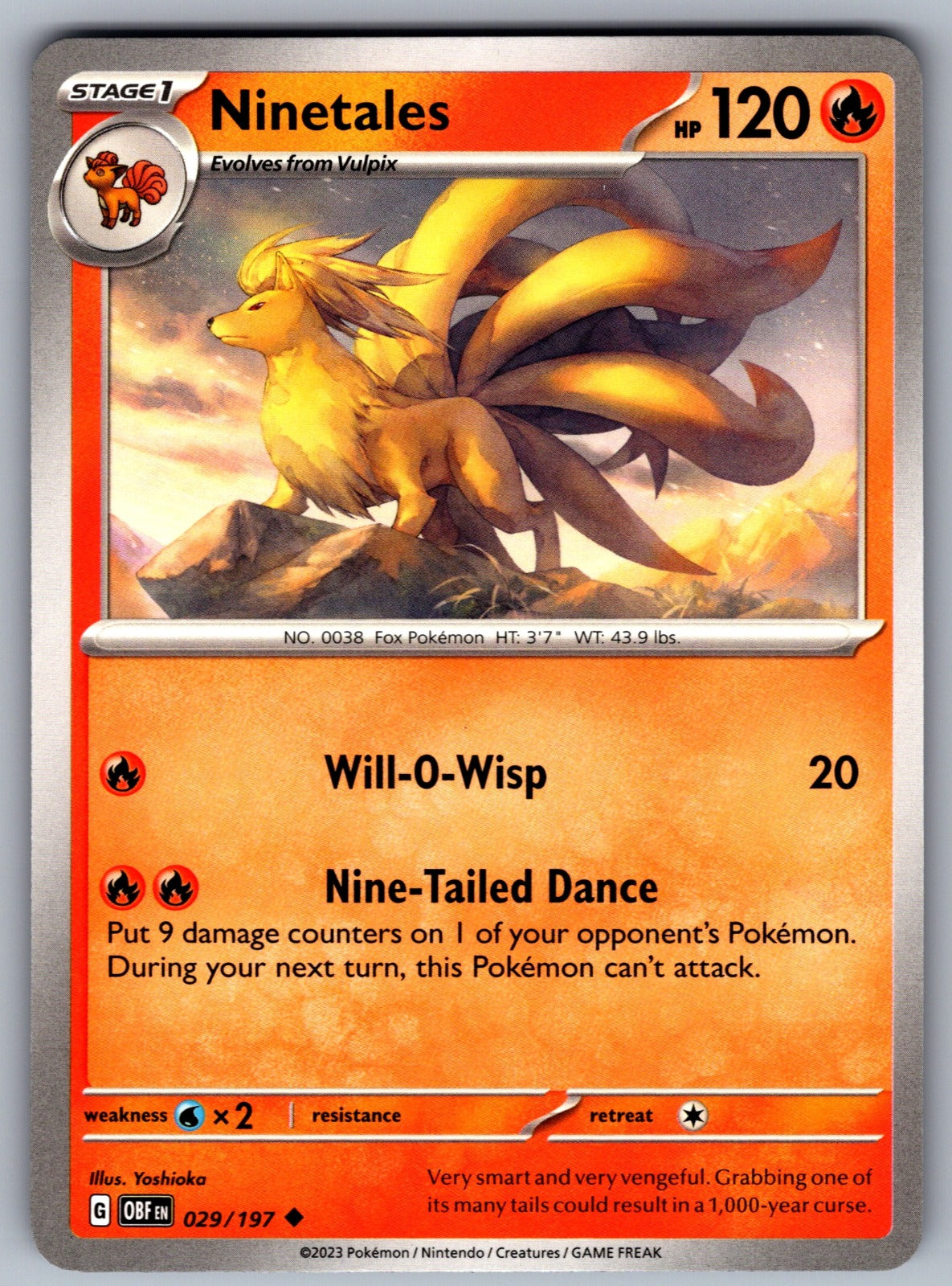 Ninetales Uncommon SV03: Obsidian Flames 029/197 NM 2023