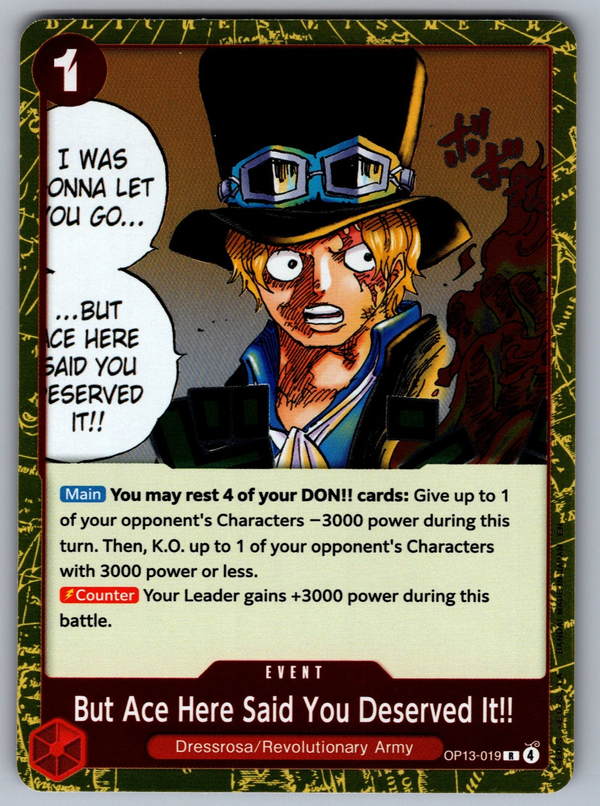 But Ace Here Said You Deserved It!! Foil R Carrying On His Will OP13-019 NM 2025