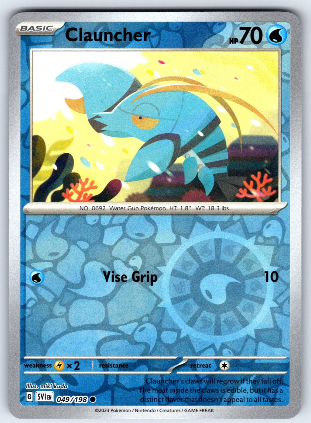 Clauncher Reverse Holo Common SV01: Scarlet & Violet Base Set 049/198 NM 2023