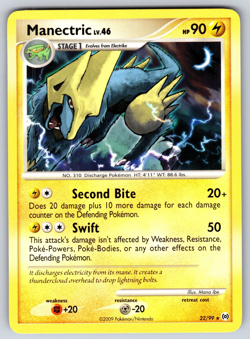 Manectric (22) Rare Arceus 22/99 LP 2009