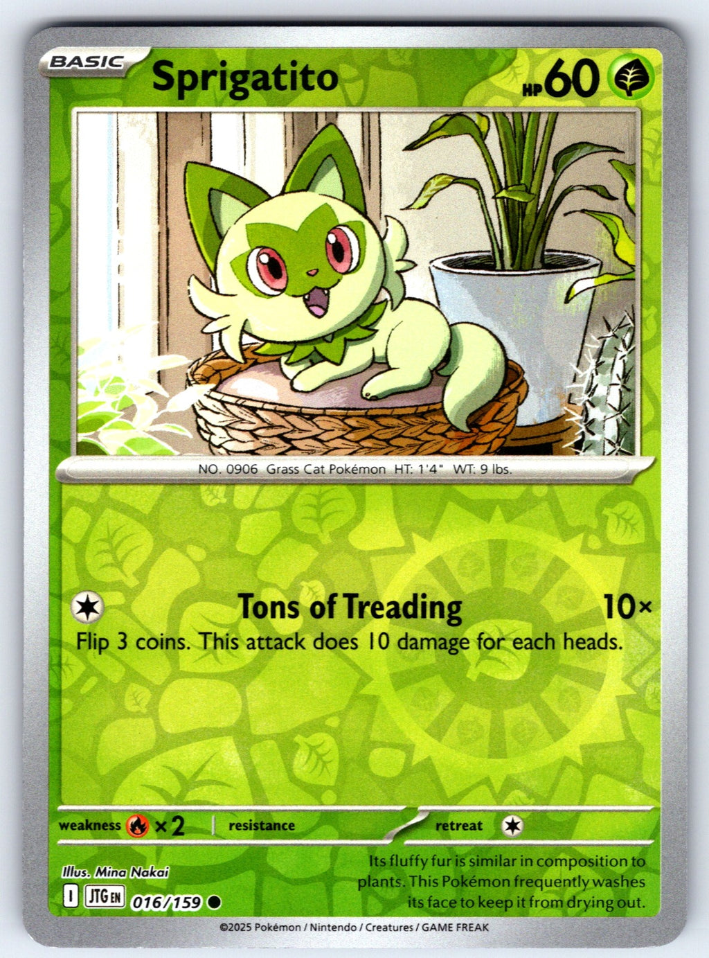 Sprigatito Reverse Holo Common SV09: Journey Together 016/159 NM 2025