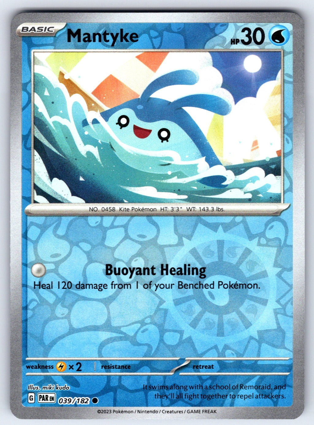 Mantyke Reverse Holo Common SV04: Paradox Rift 039/182 NM 2023