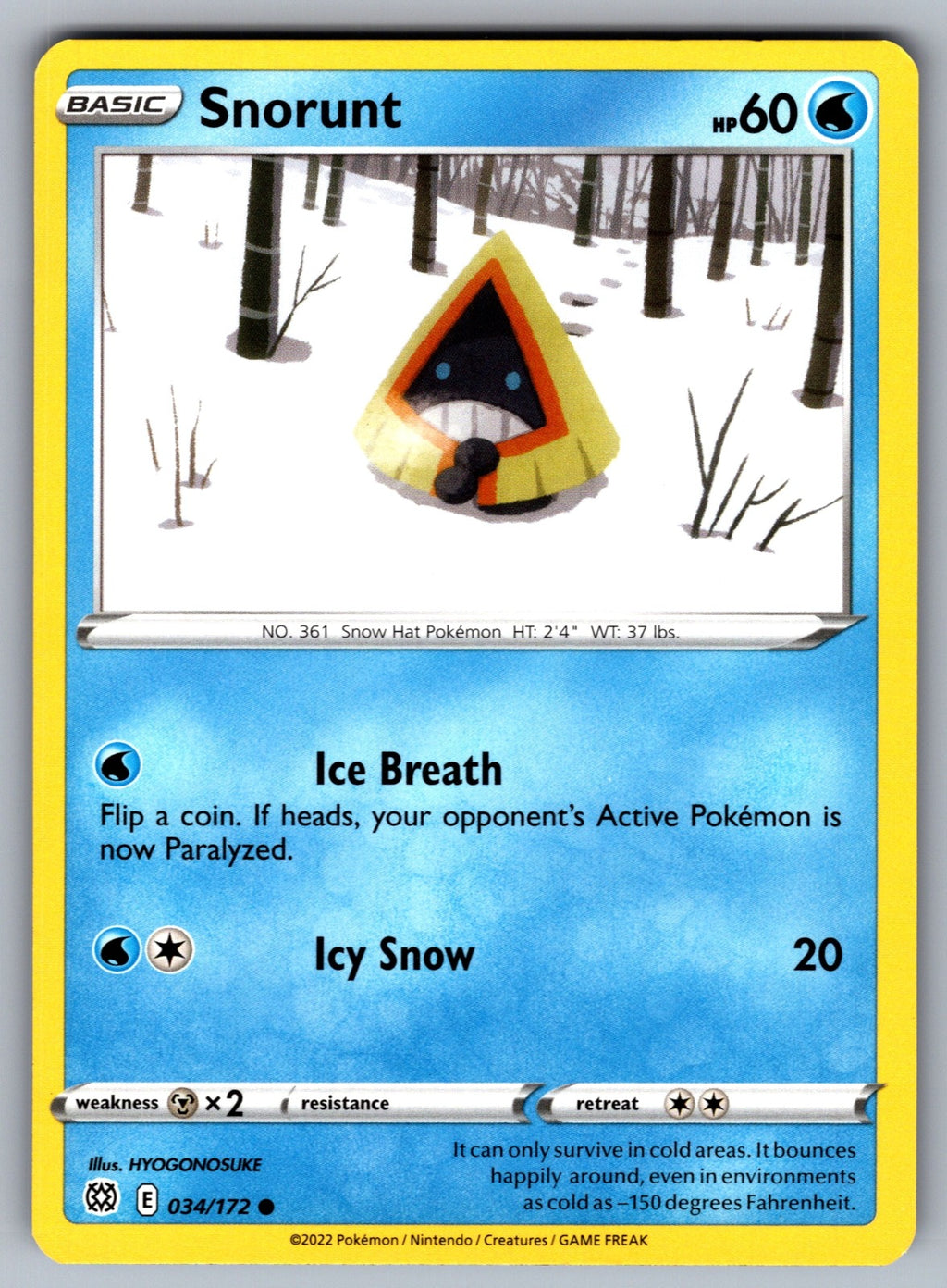 Snorunt Common SWSH09: Brilliant Stars 034/172 NM 2022