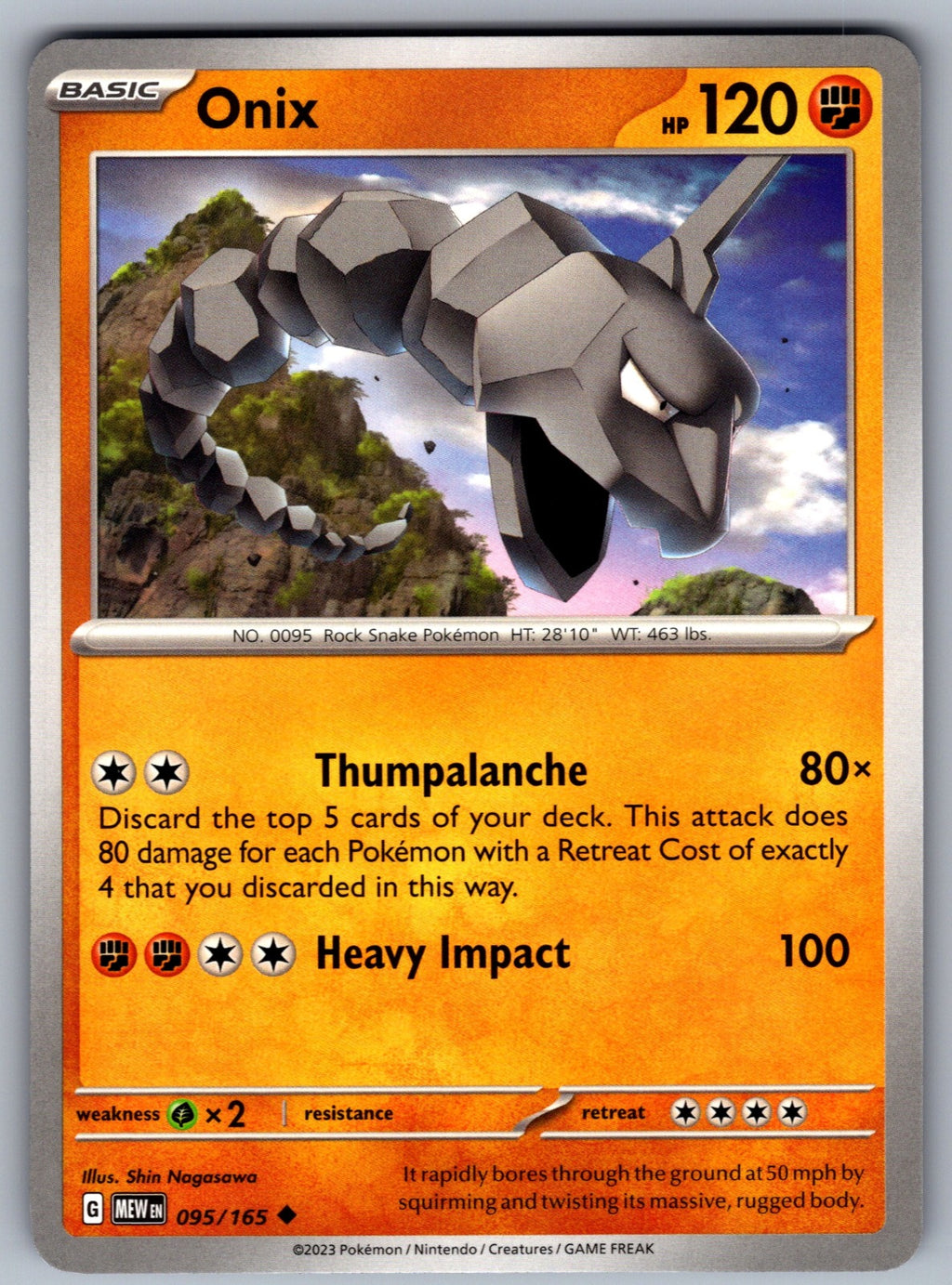 Onix Uncommon SV: Scarlet & Violet 151 095/165 NM 2023