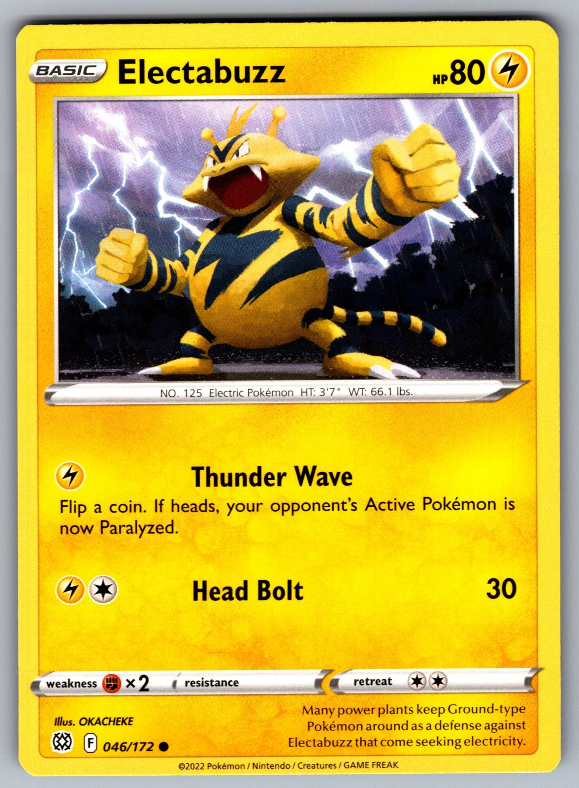 Electabuzz Common SWSH09: Brilliant Stars 046/172 NM 2022