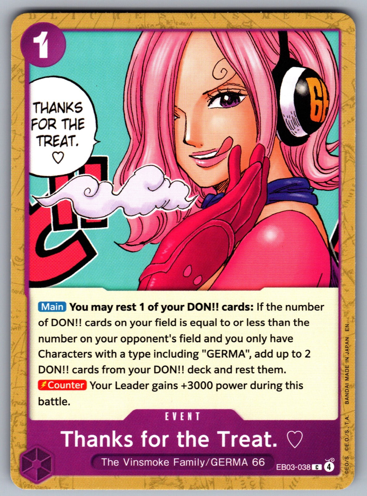 Thanks for the Treat. C Extra Booster: One Piece Heroines Edition EB03-038 NM 20
