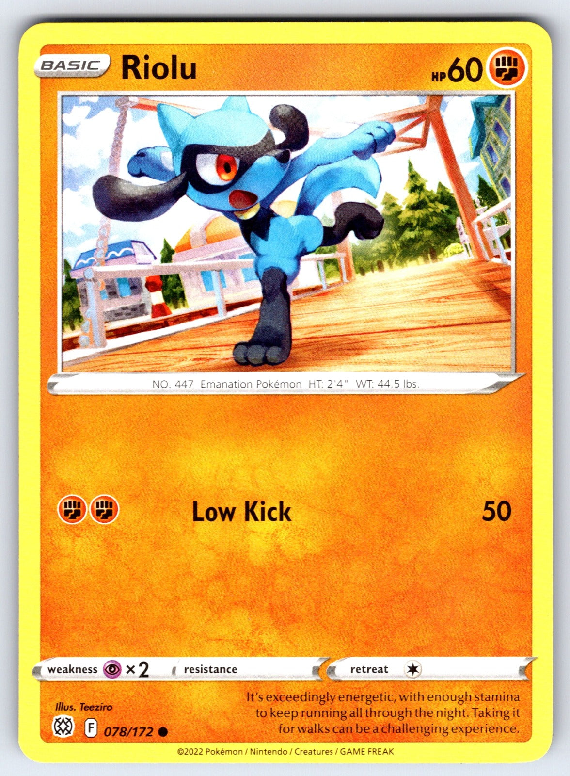Riolu Common SWSH09: Brilliant Stars 078/172 NM 2022