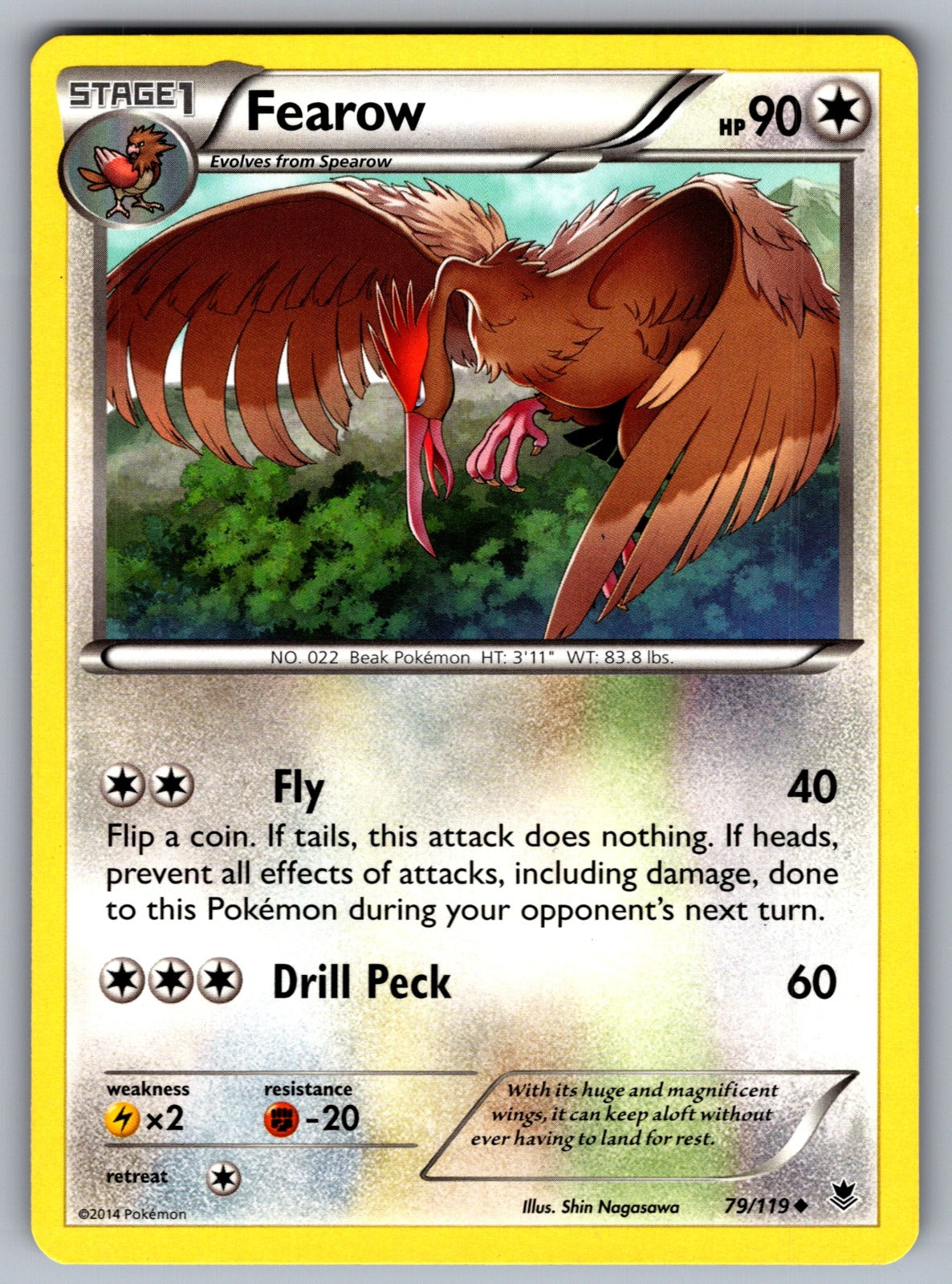 Fearow Uncommon XY - Phantom Forces 79/119 LP 2014