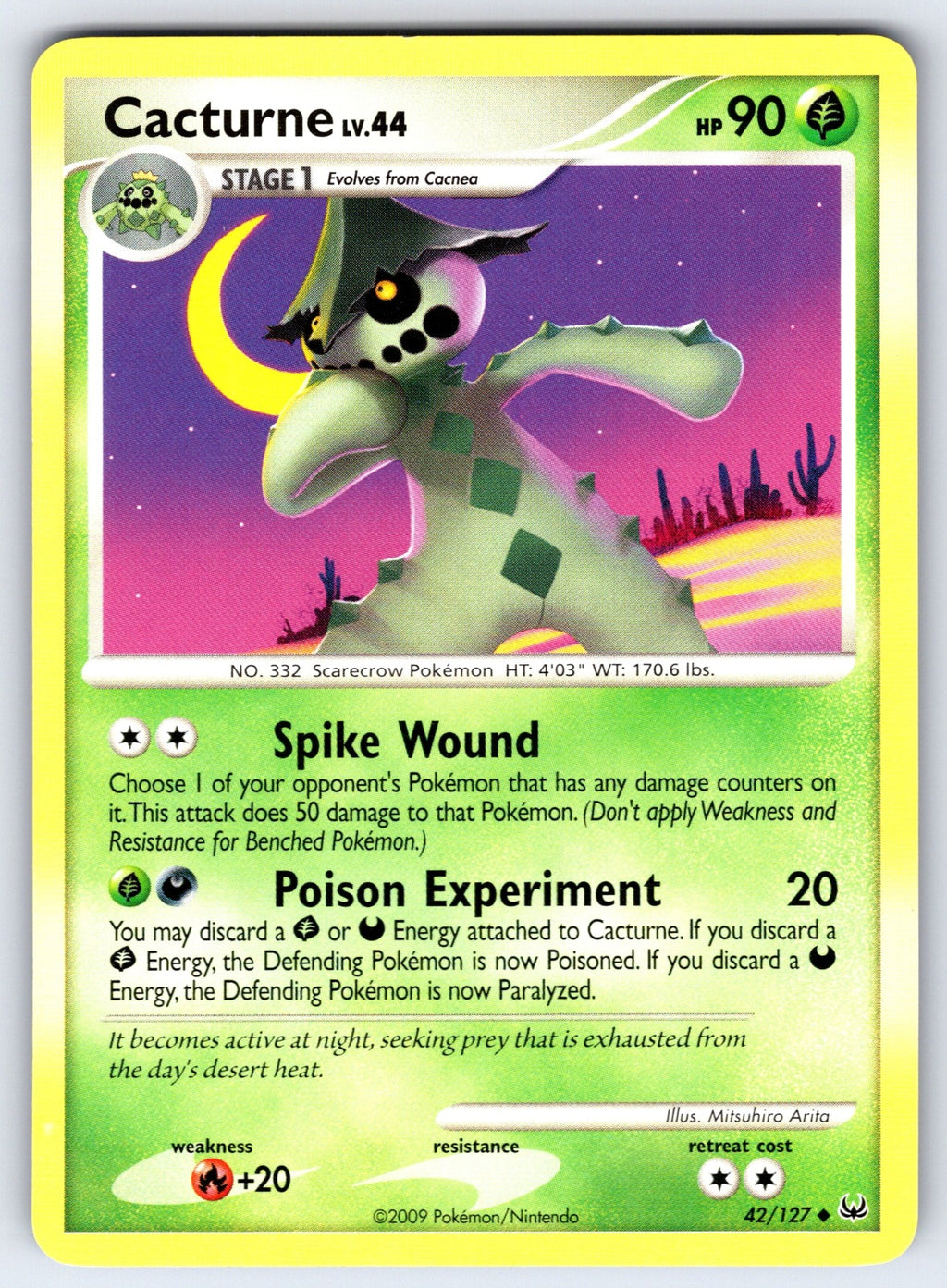 Cacturne Uncommon Platinum 42/127 LP 2009