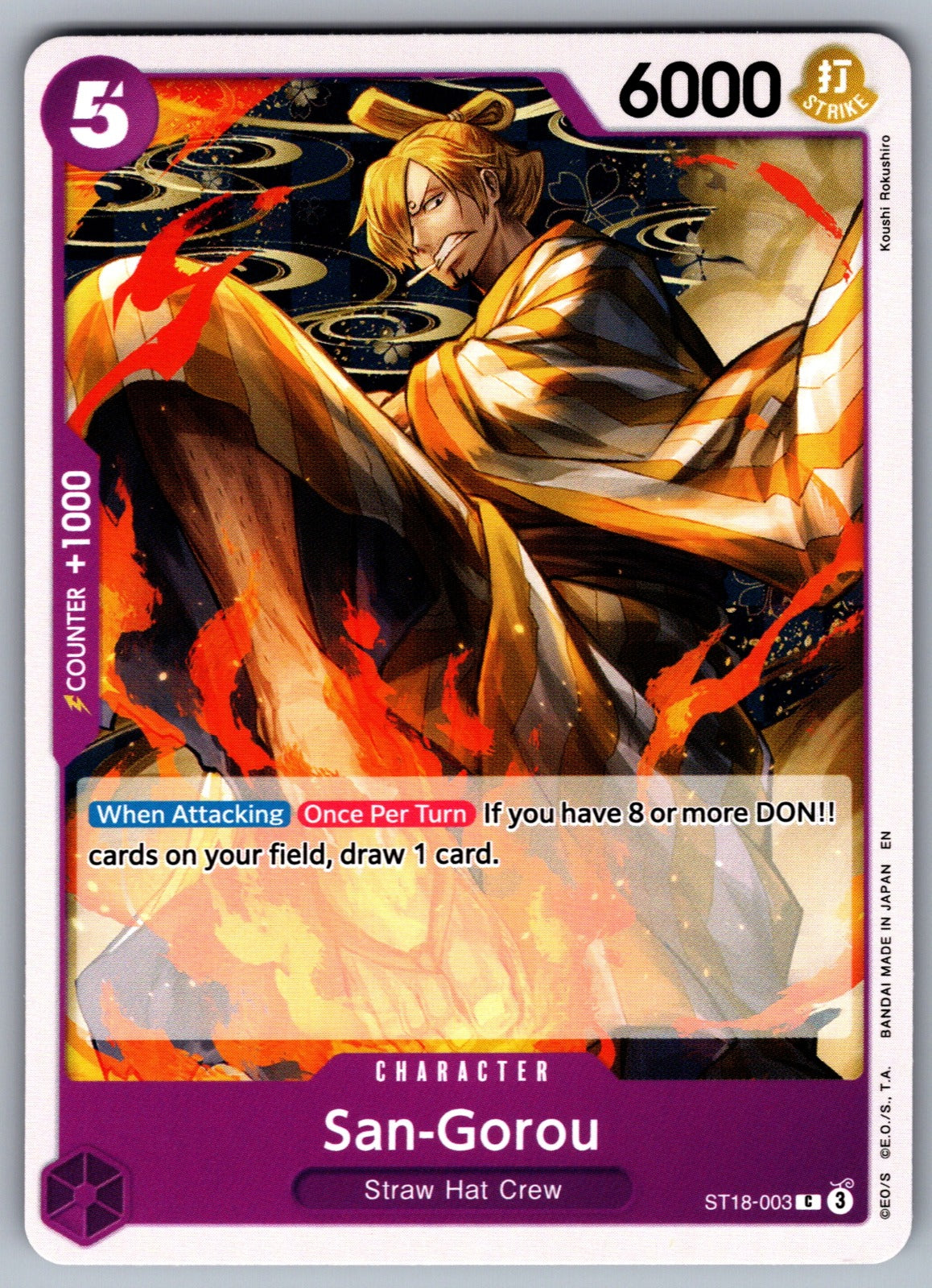 San-Gorou C Starter Deck 18: PURPLE Monkey.D.Luffy ST18-003 NM 2024