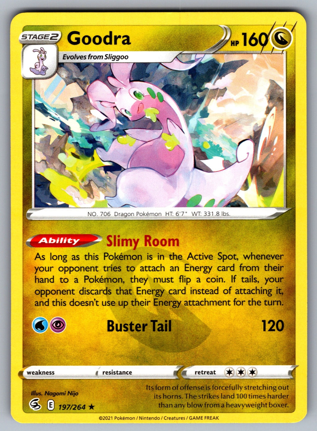 Goodra Rare SWSH08: Fusion Strike 197/264 NM 2021