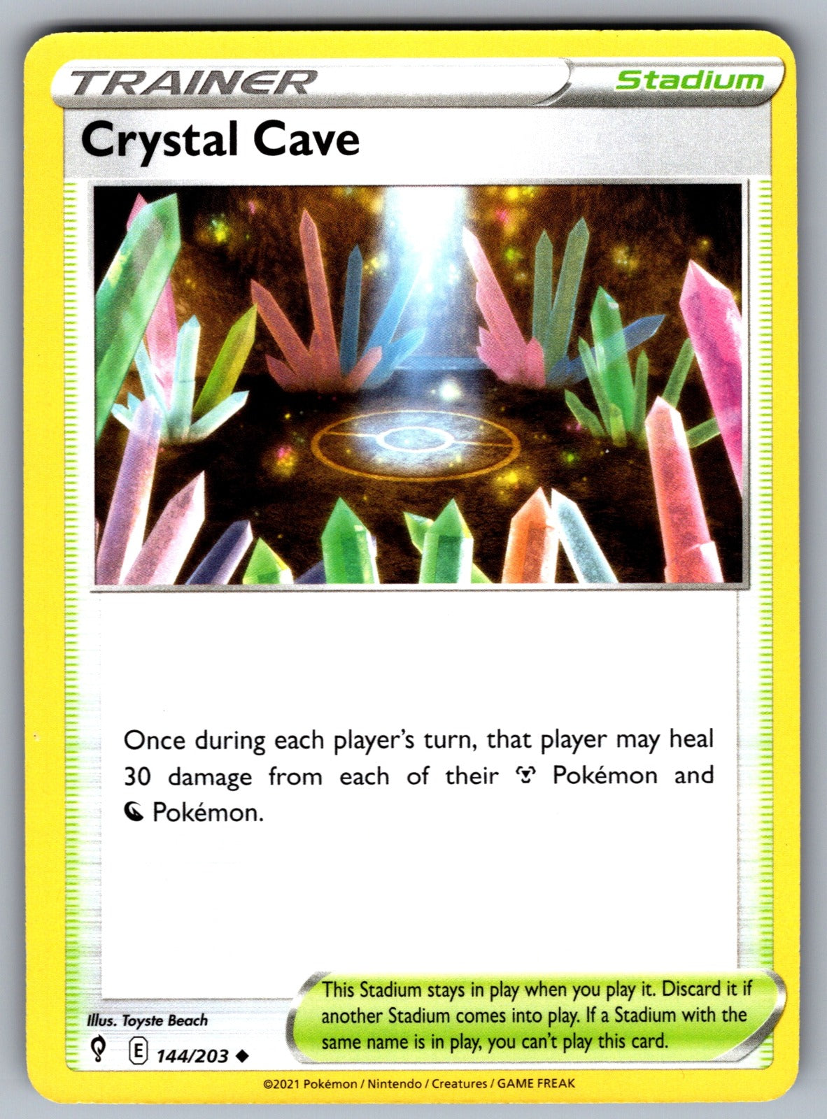 Crystal Cave Uncommon SWSH07: Evolving Skies 144/203 NM 2021