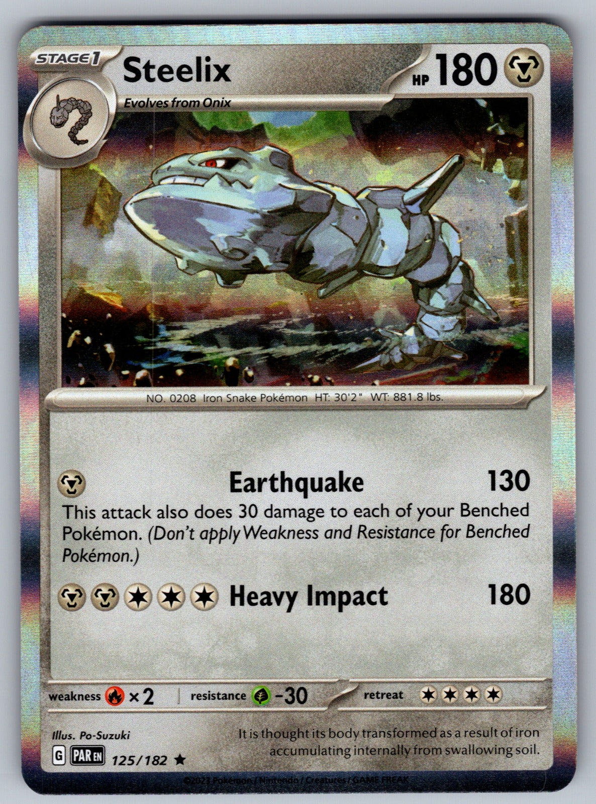 Steelix Holo Rare SV04: Paradox Rift 125/182 NM 2023