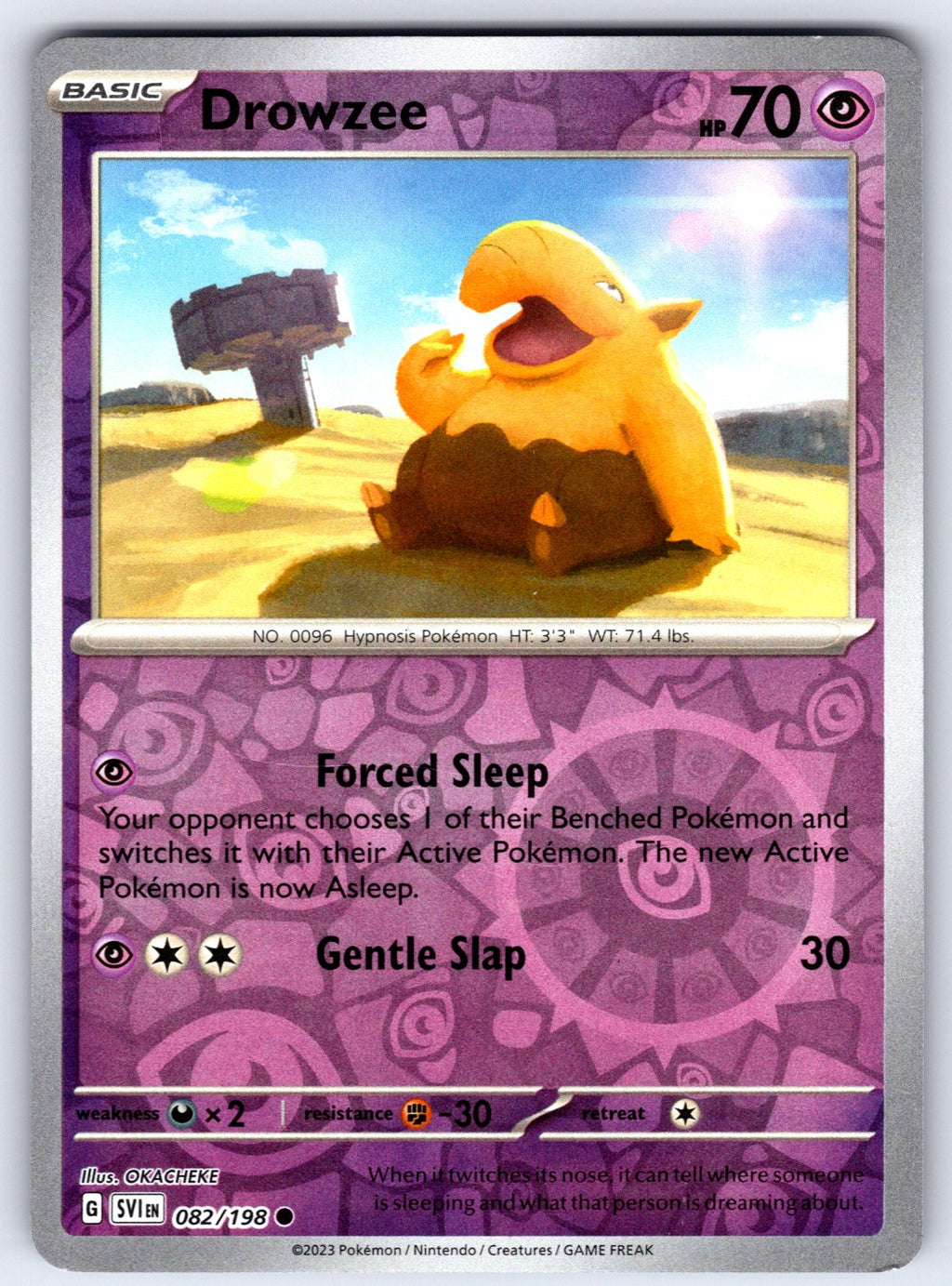 Drowzee Reverse Holo Common SV01: Scarlet & Violet Base Set 082/198 NM 2023