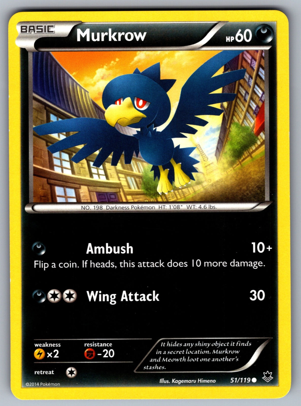 Murkrow Common XY - Phantom Forces 51/119 LP 2014