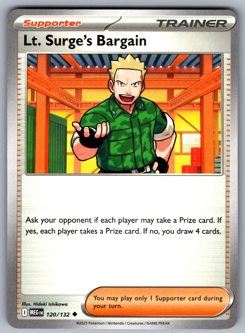 Lt. Surge's Bargain Uncommon ME01: Mega Evolution 120/132 NM 2025