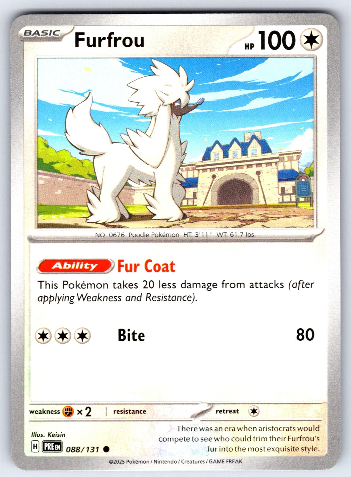 Furfrou Common SV: Prismatic Evolutions 088/131 NM 2025