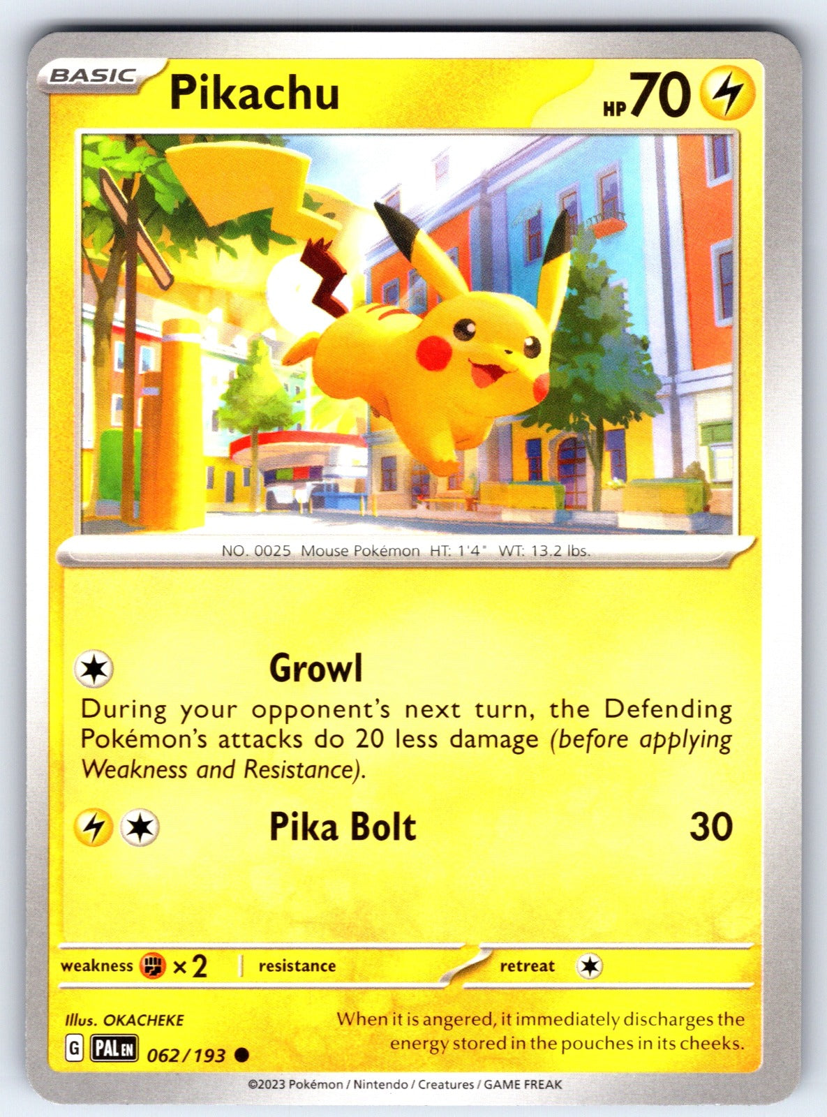 Pikachu Common SV02: Paldea Evolved 062/193 NM 2023