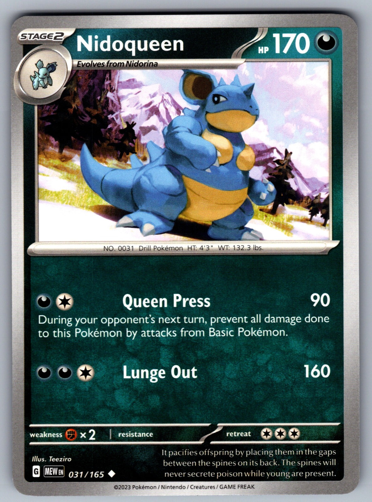 Nidoqueen Uncommon SV: Scarlet & Violet 151 031/165 NM 2023