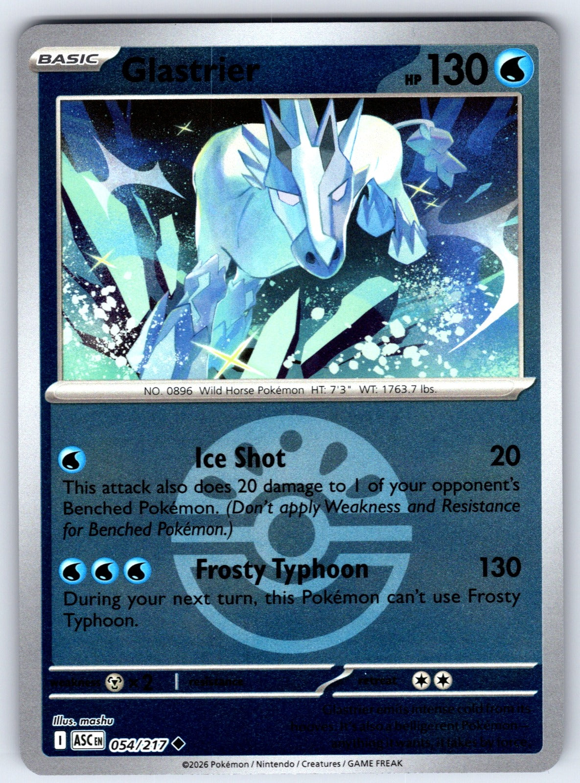 Glastrier (Friend Ball) Reverse Holo Uncommon ME: Ascended Heroes 054/217 NM 202