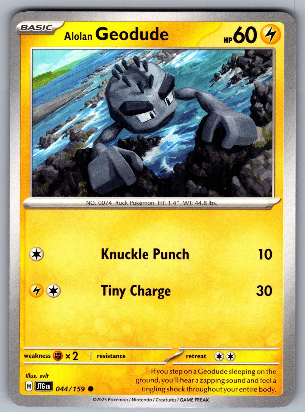 Alolan Geodude Common SV09: Journey Together 044/159 NM 2025