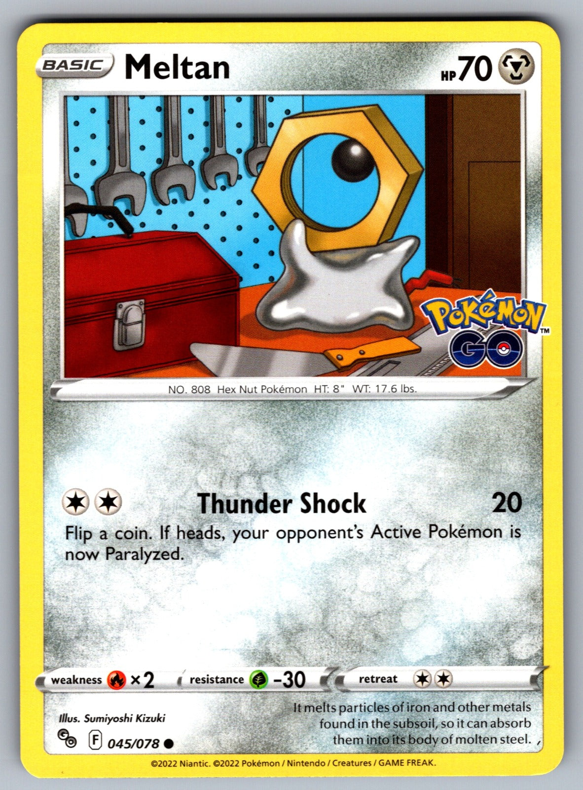 Meltan Common Pokemon GO 045/078 NM 2022
