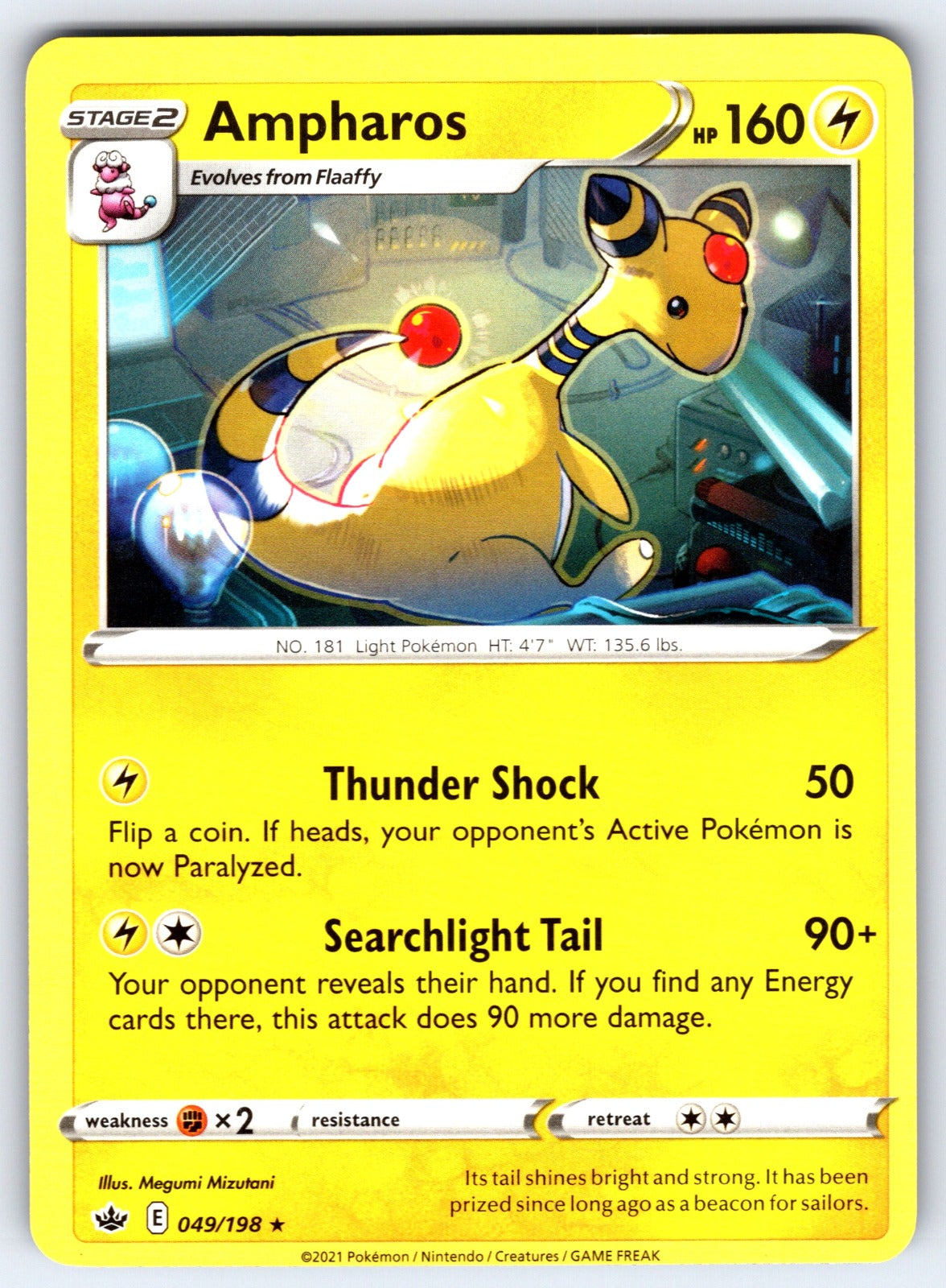 Ampharos Rare SWSH06: Chilling Reign 049/198 NM 2021