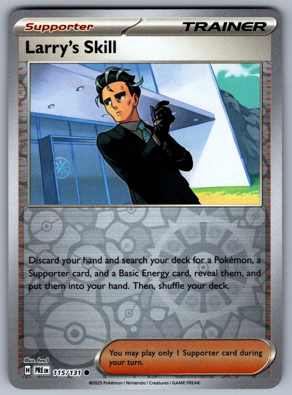 Larry's Skill - Reverse Holo Common SV: Prismatic Evolutions 115/131 NM 2025