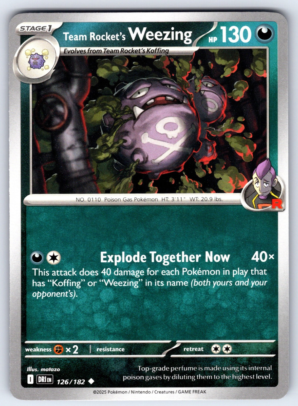 Team Rocket's Weezing Uncommon SV10: Destined Rivals 126/182 NM 2025