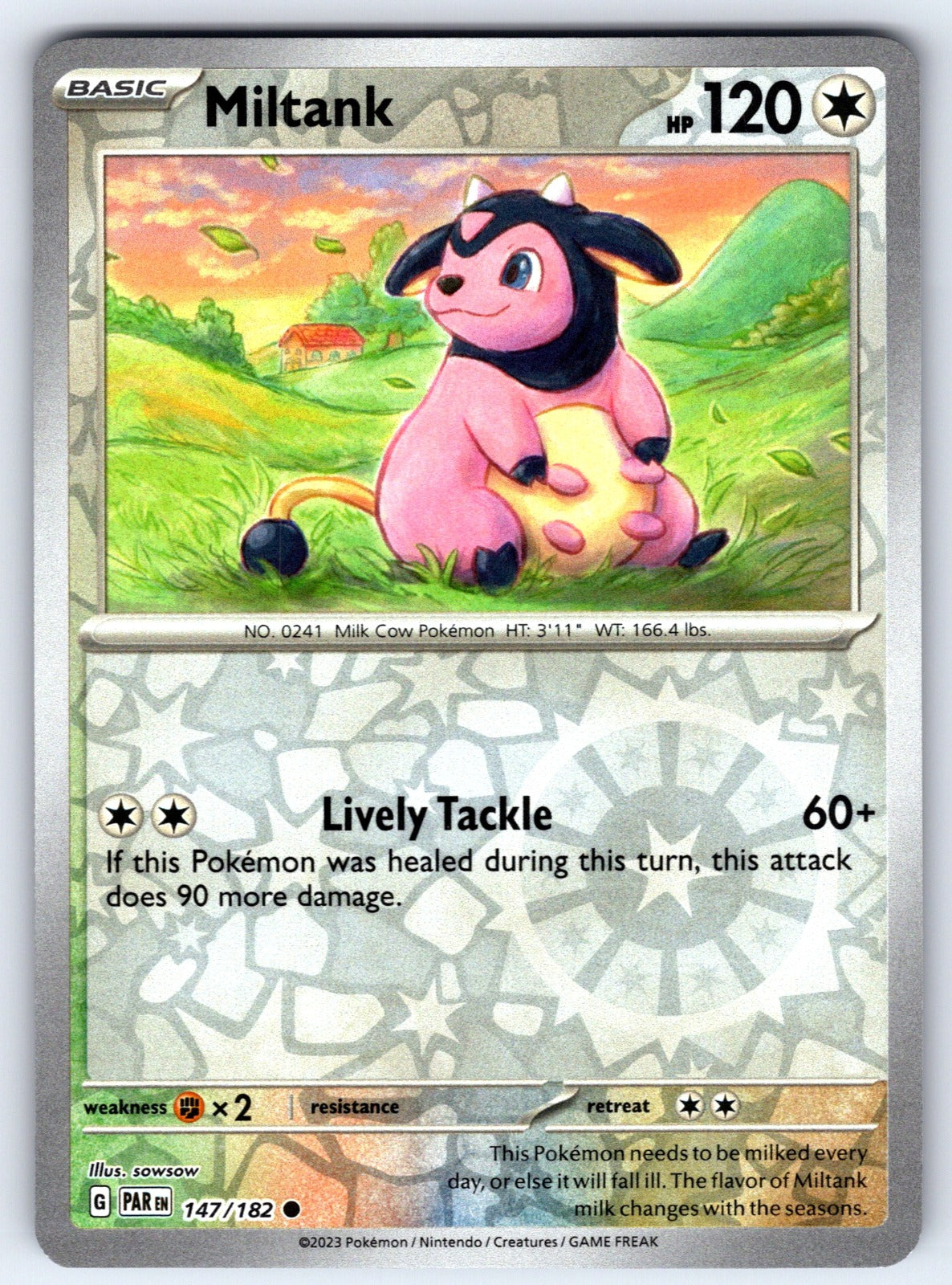 Miltank Reverse Holo Common SV04: Paradox Rift 147/182 NM 2023