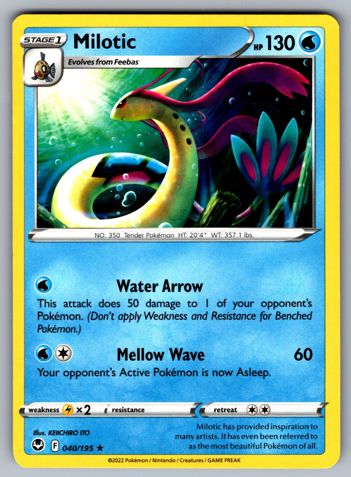 Milotic Rare SWSH12: Silver Tempest 040/195 NM 2022