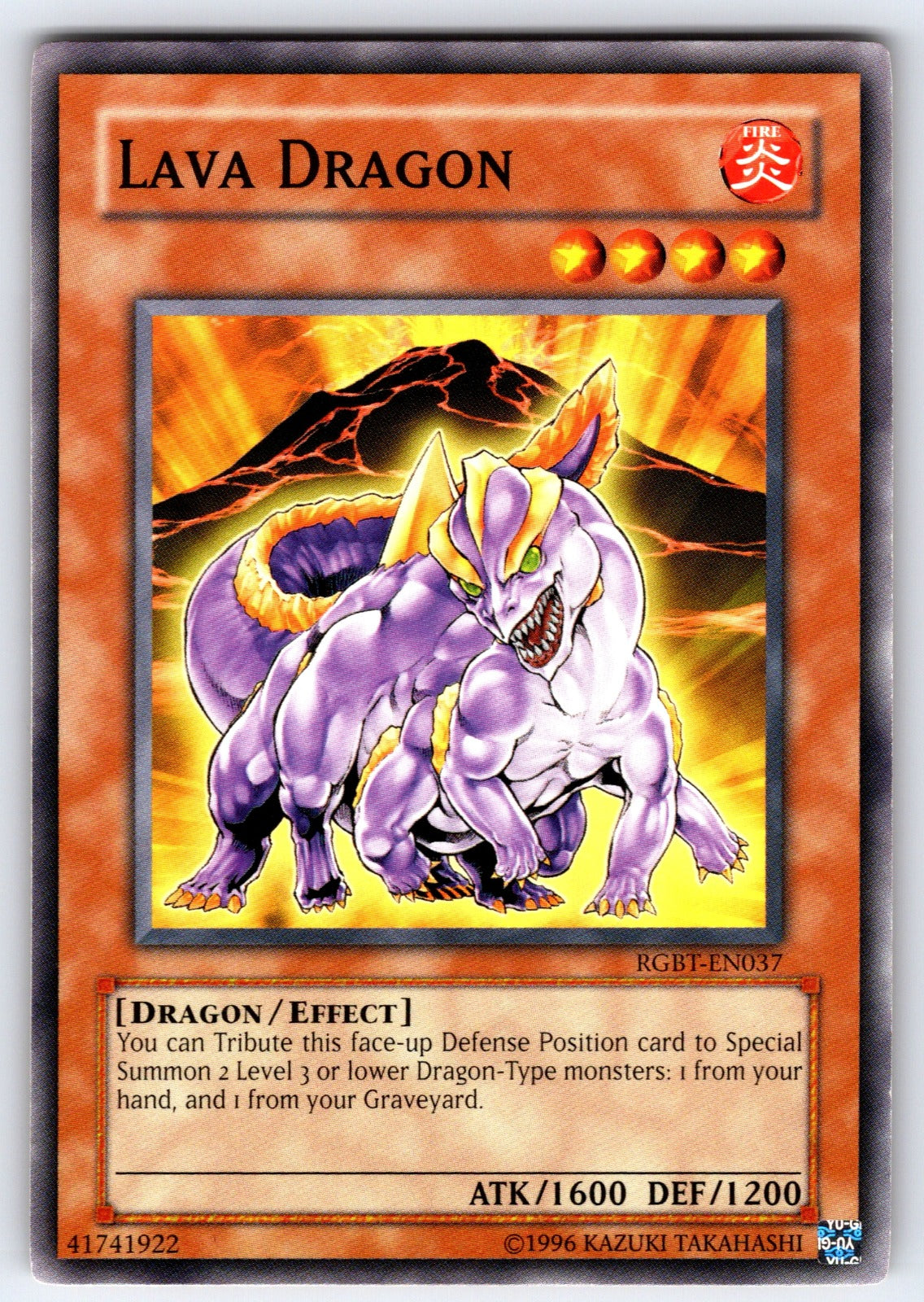 Lava Dragon Unlimited Common Raging Battle RGBT-EN037 LP 2009