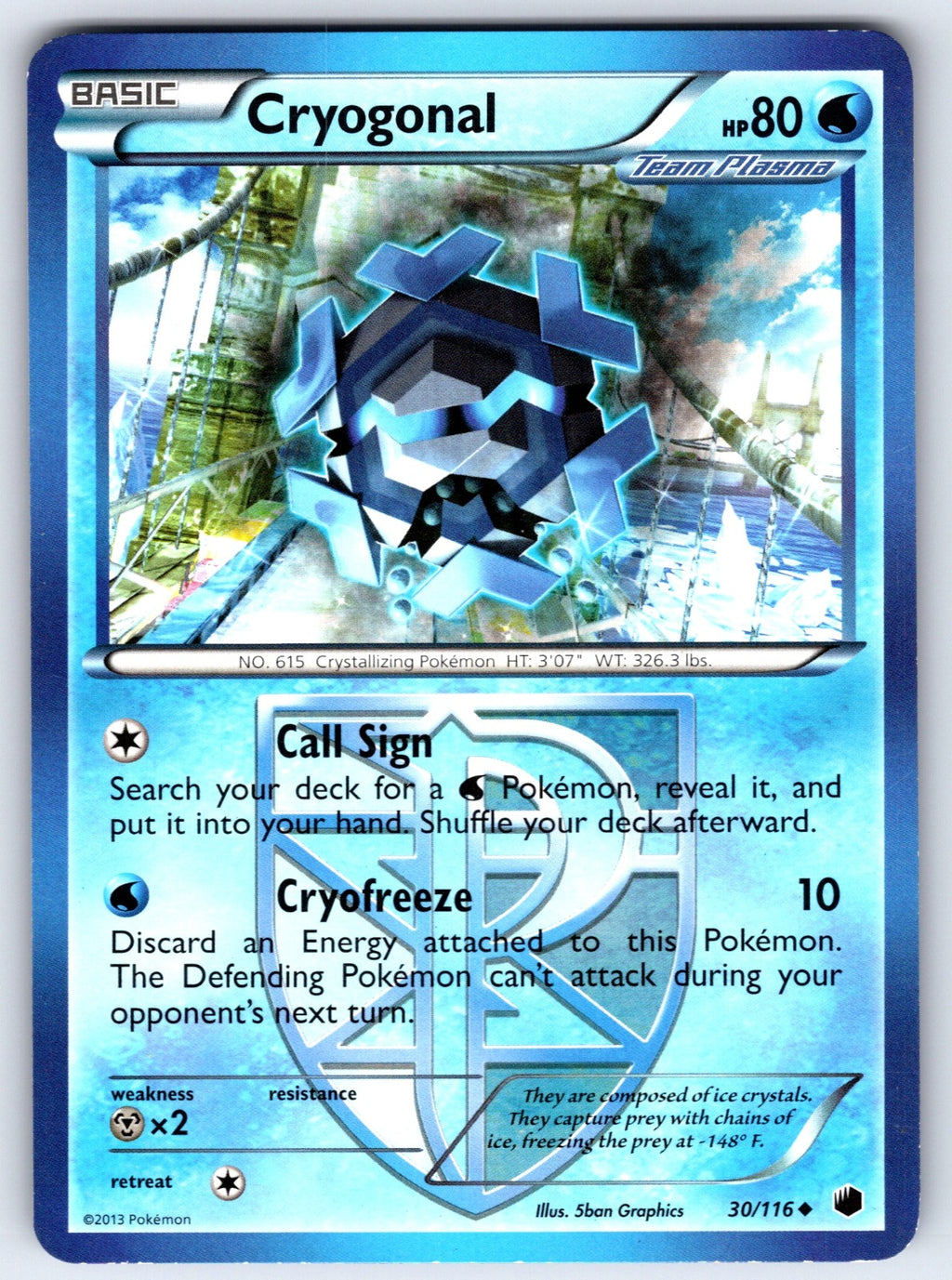 Cryogonal (Team Plasma) Uncommon Plasma Freeze 30/116 LP 2013