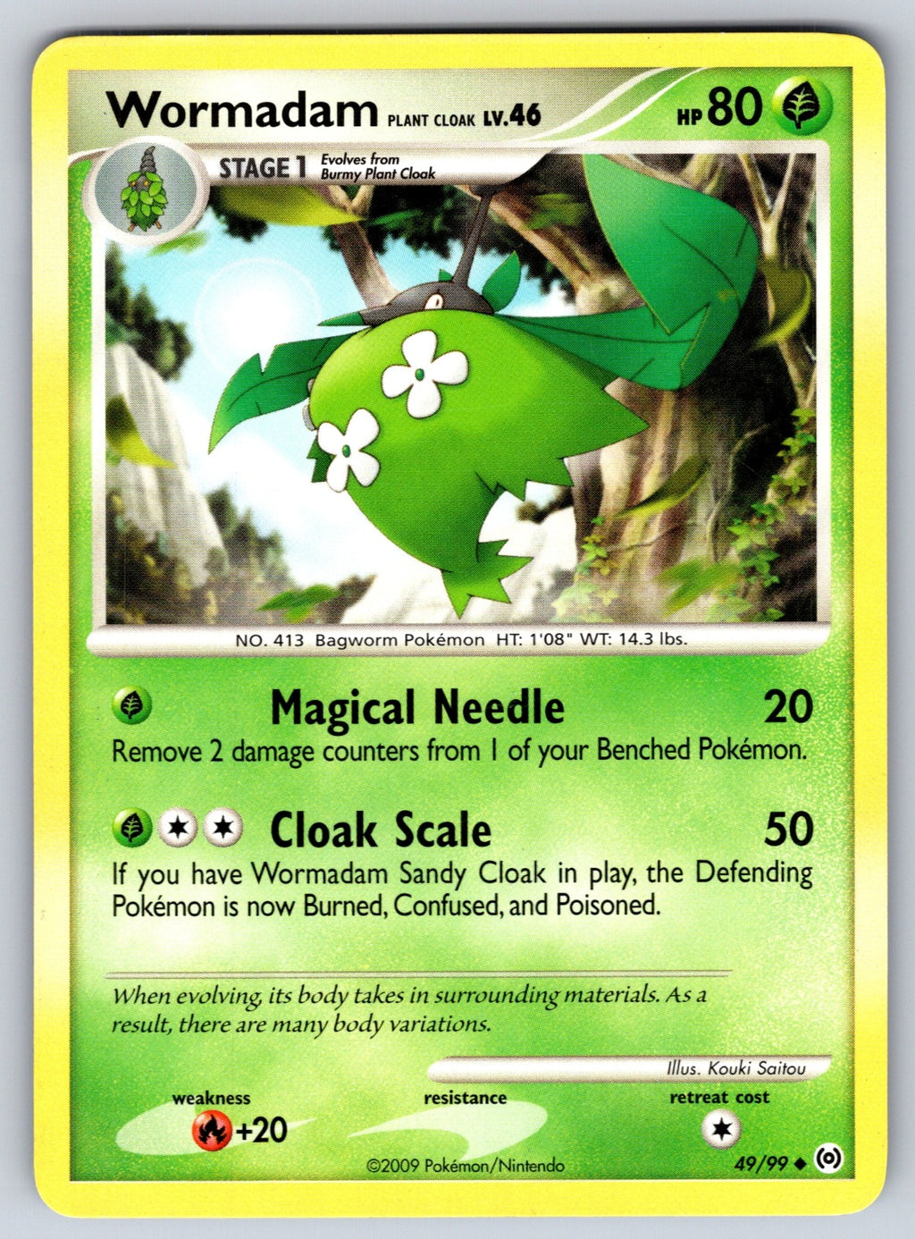 Wormadam Plant Cloak Uncommon Arceus 49/99 LP 2009
