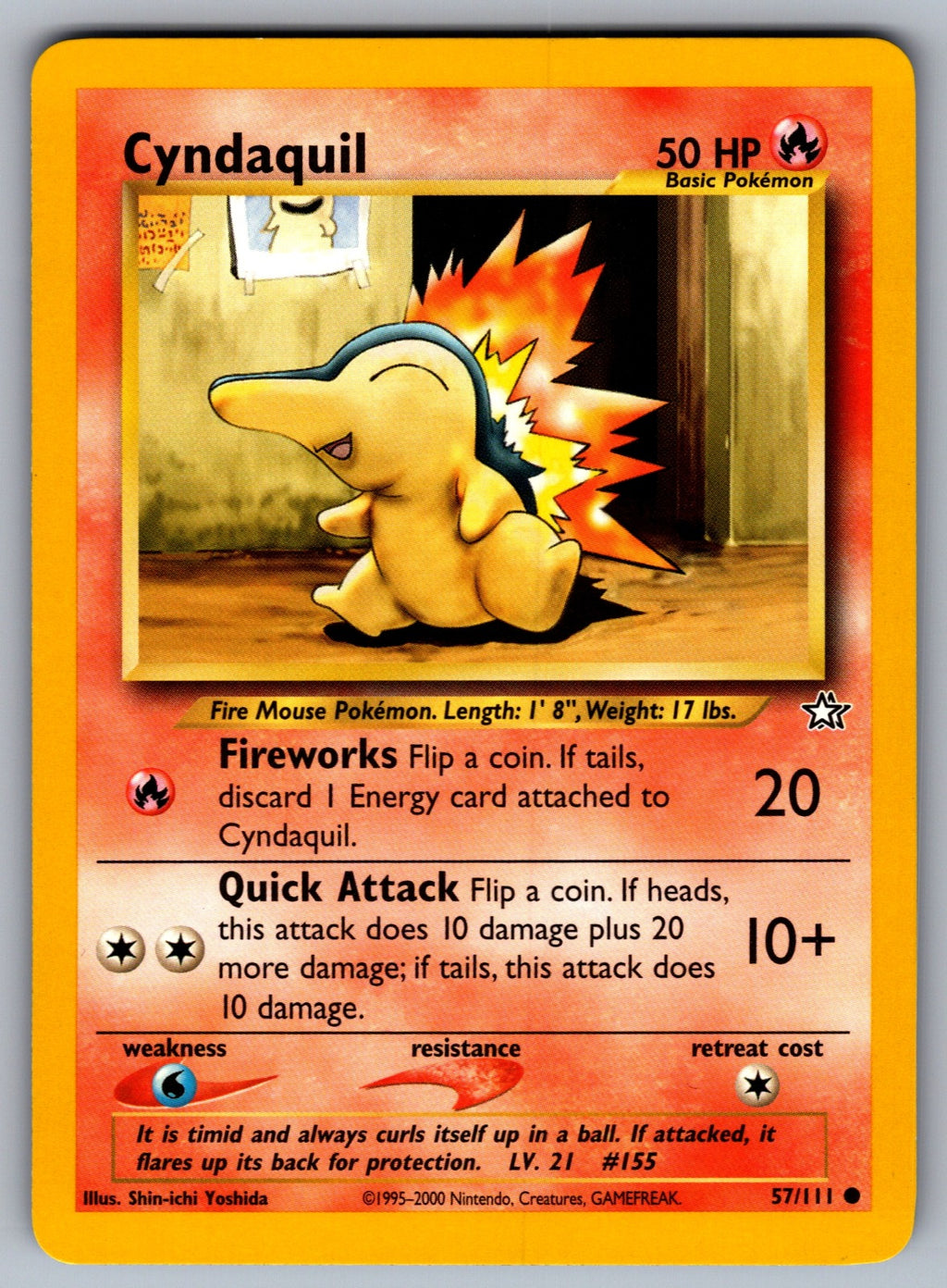 Cyndaquil (57) Unlimited Common Neo Genesis 057/111 NM 2000