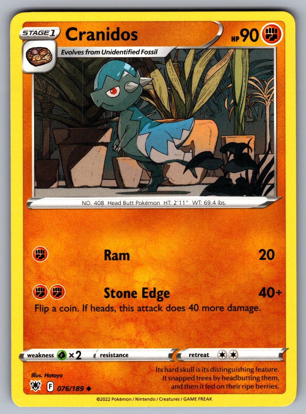 Cranidos Uncommon SWSH10: Astral Radiance 076/189 NM 2022