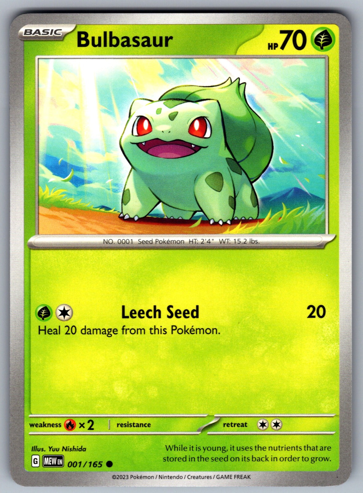 Bulbasaur Common SV: Scarlet & Violet 151 001/165 NM 2023