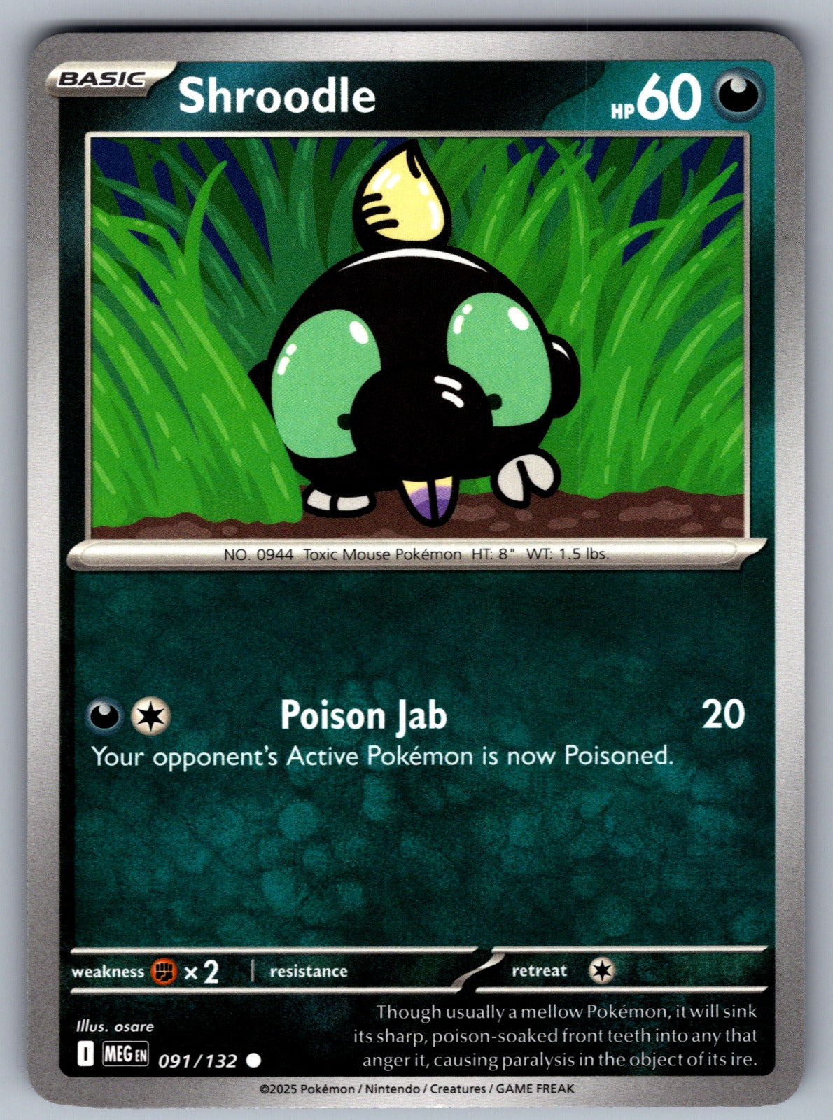 Shroodle Common ME01: Mega Evolution 091/132 NM 2025