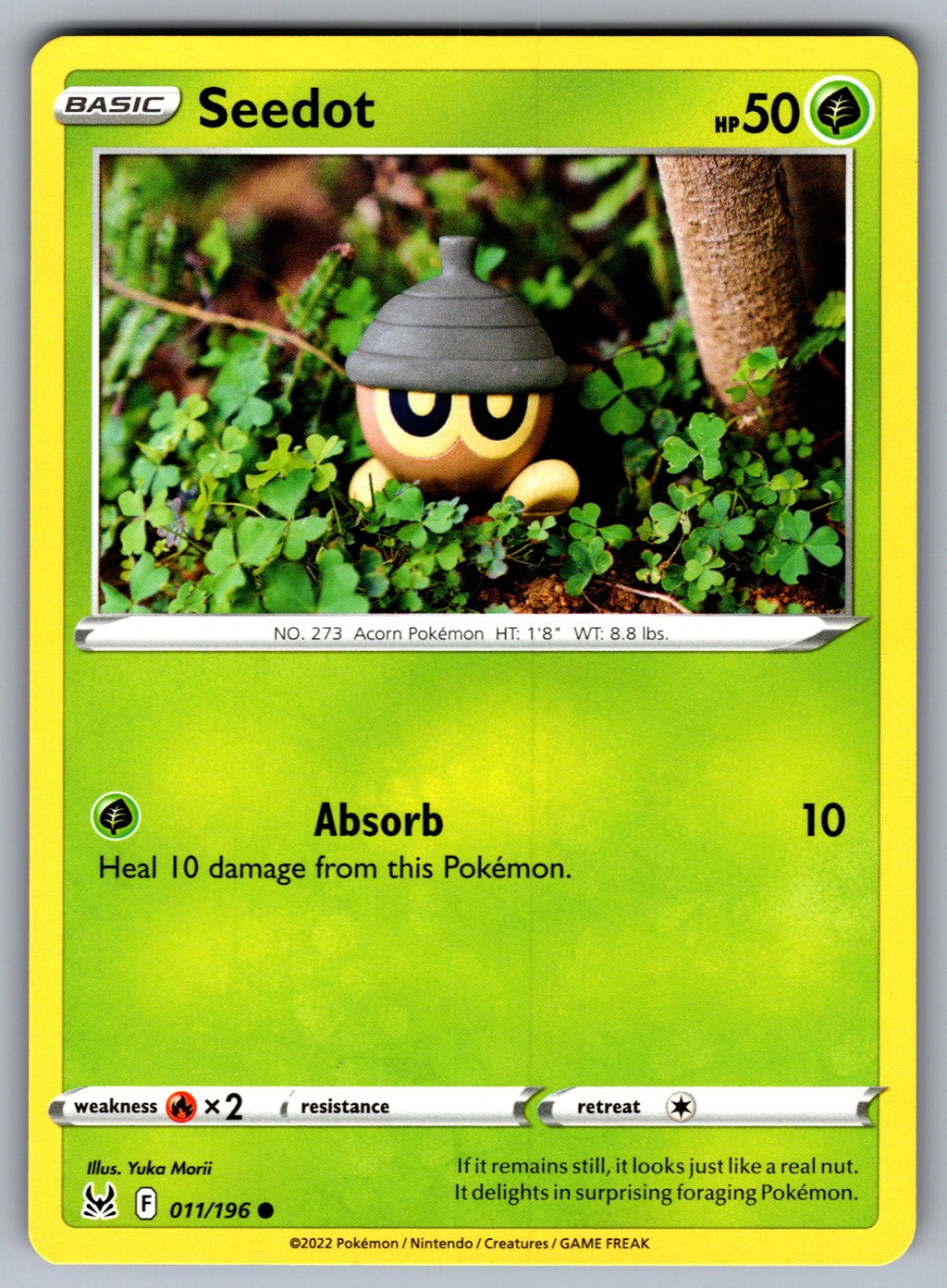 Seedot Common SWSH11: Lost Origin 011/196 NM 2022
