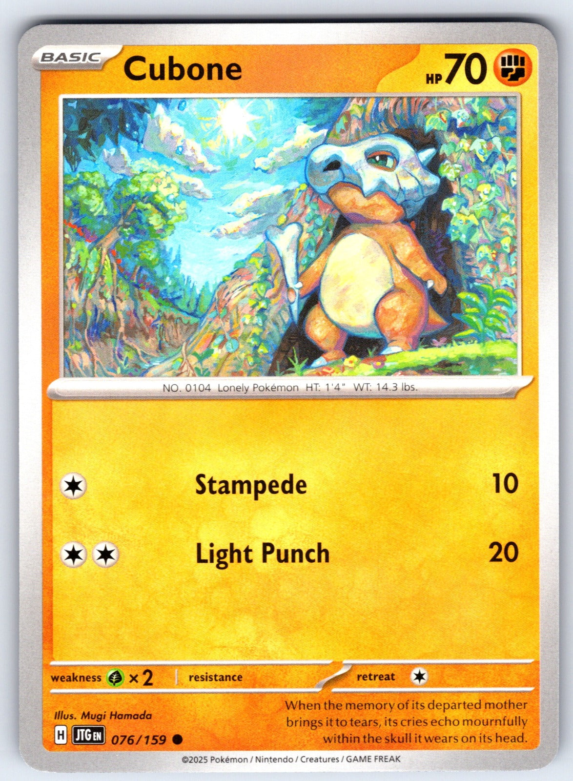 Cubone Common SV09: Journey Together 076/159 NM 2025