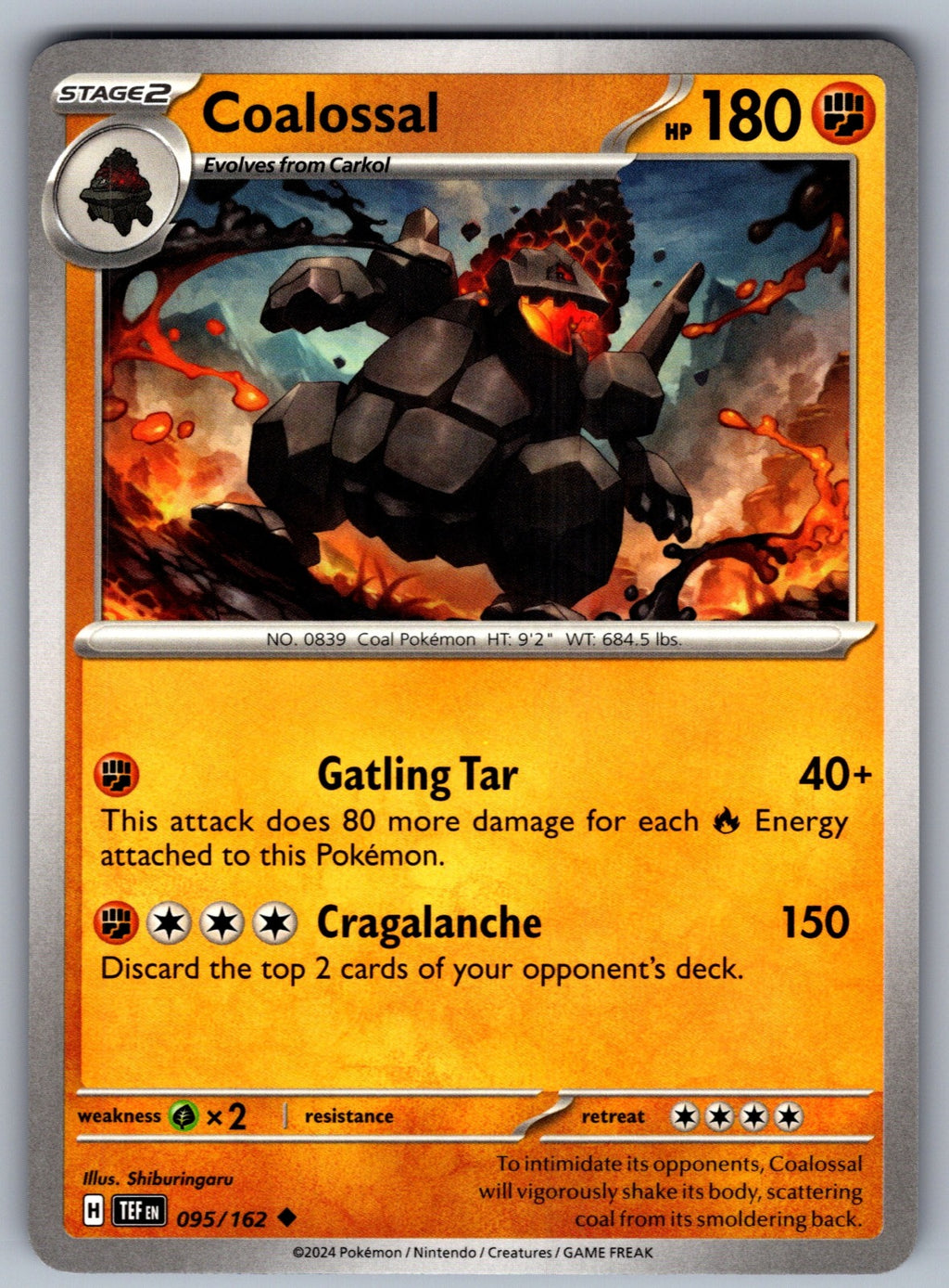 Coalossal Uncommon SV05: Temporal Forces 095/162 NM 2024