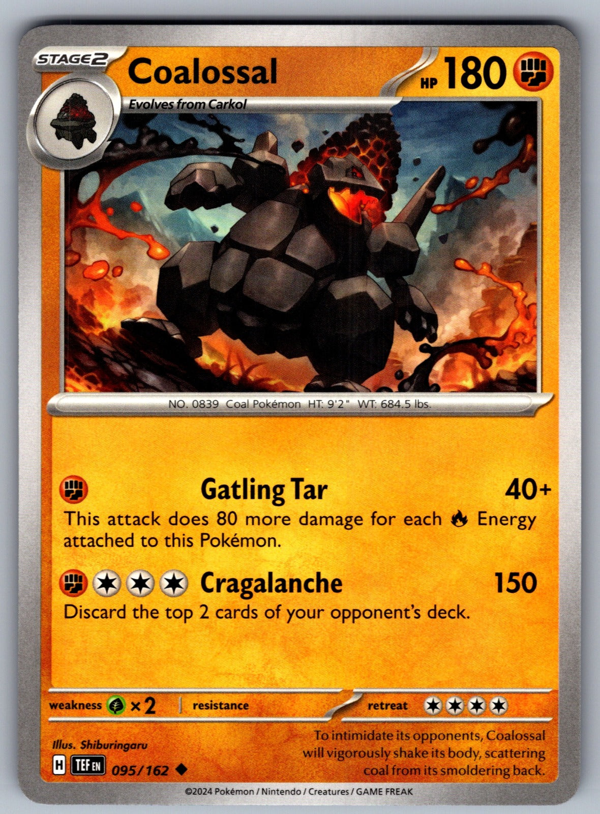 Coalossal Uncommon SV05: Temporal Forces 095/162 NM 2024