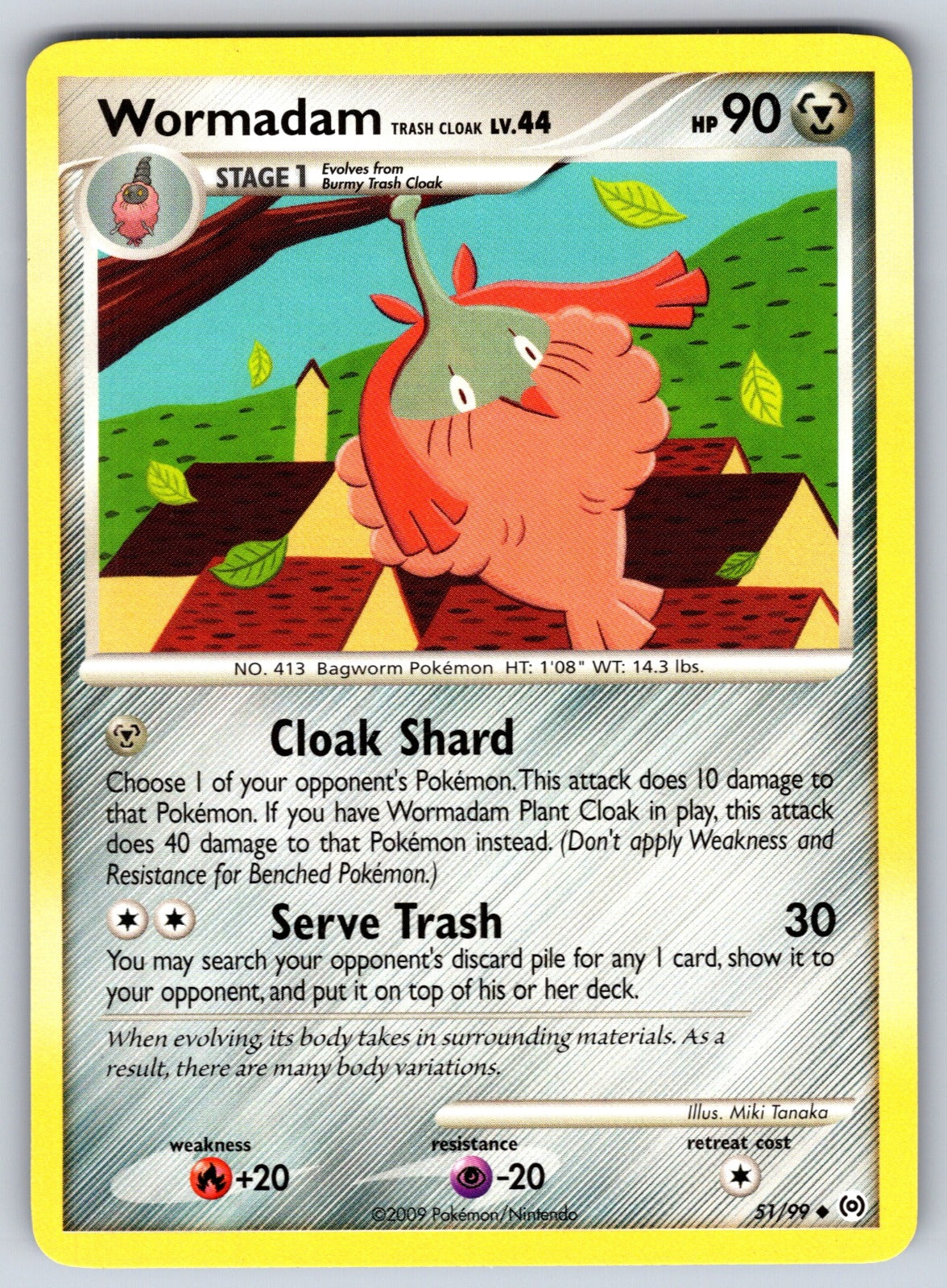 Wormadam Trash Cloak Uncommon Arceus 51/99 LP 2009