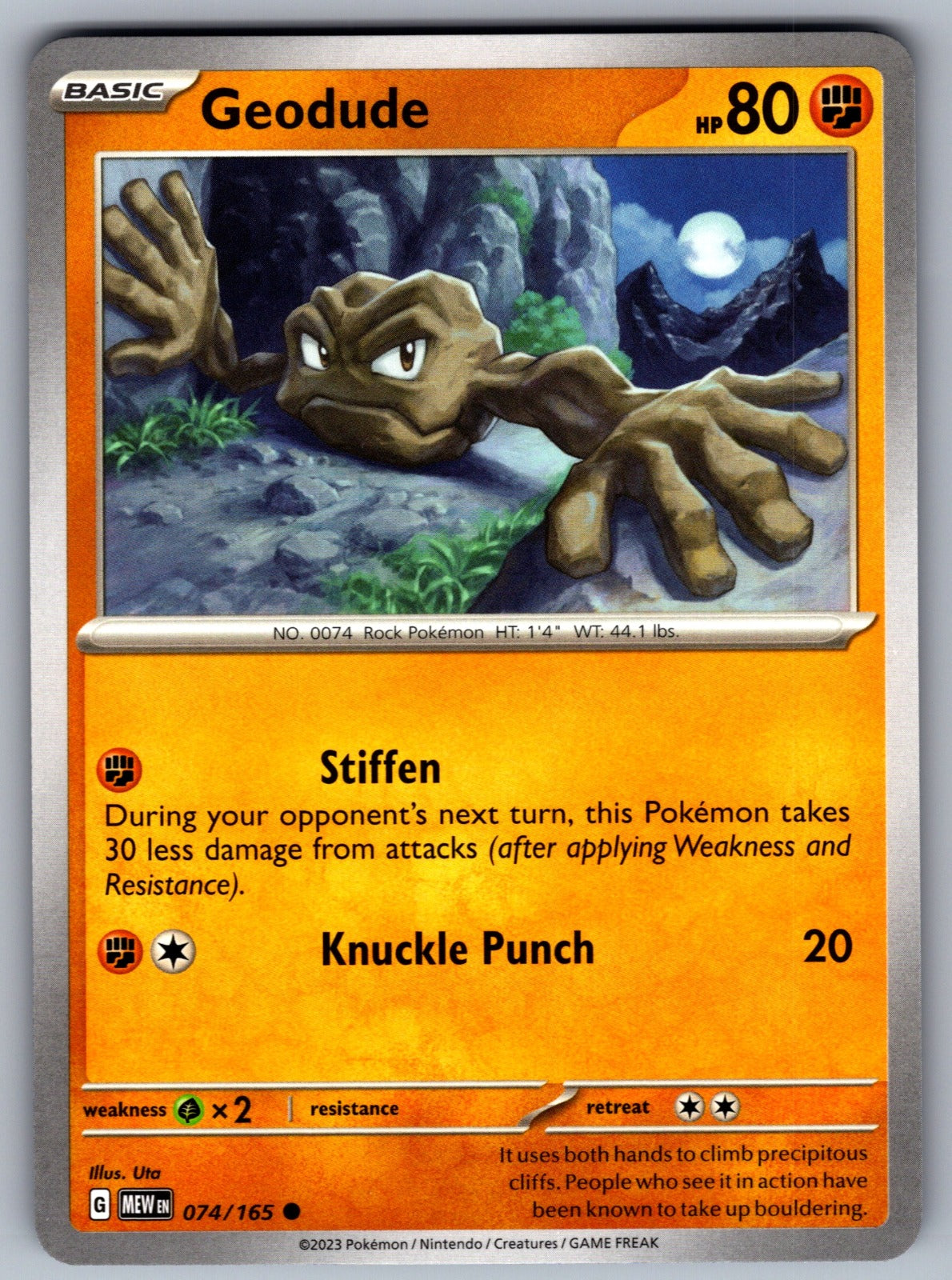 Geodude Common SV: Scarlet & Violet 151 074/165 NM 2023