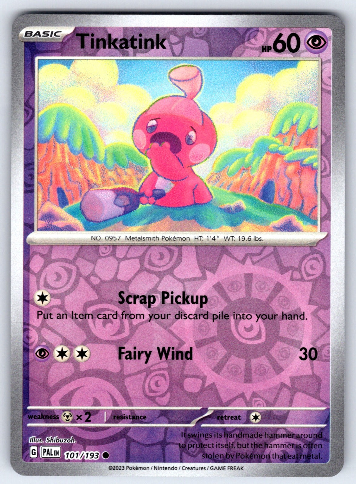 Tinkatink Reverse Holo Common SV02: Paldea Evolved 101/193 NM 2023