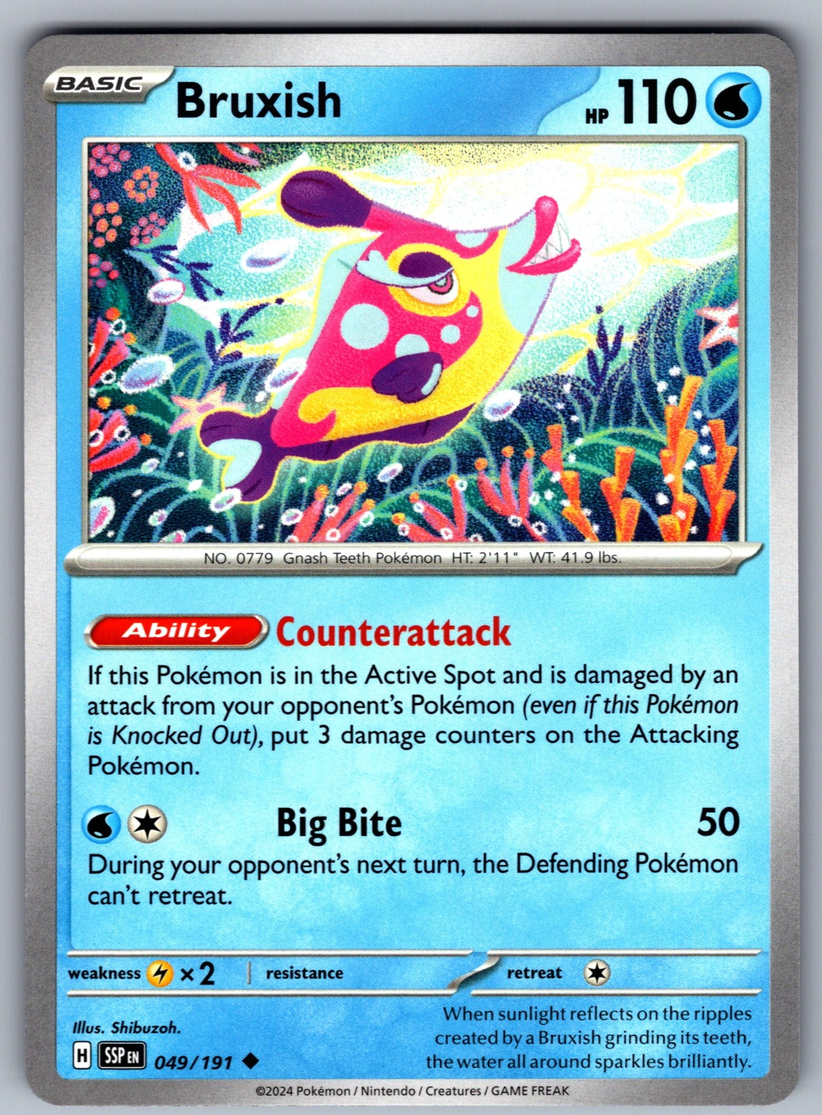 Bruxish Uncommon SV08: Surging Sparks 049/191 NM 2024