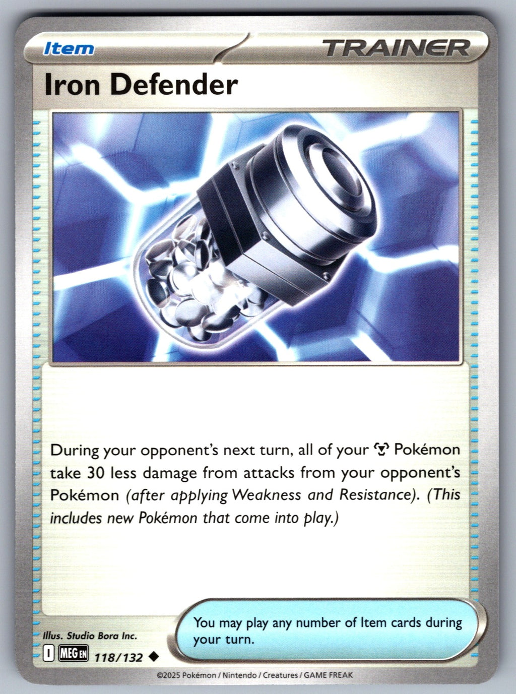 Iron Defender Uncommon ME01: Mega Evolution 118/132 NM 2025