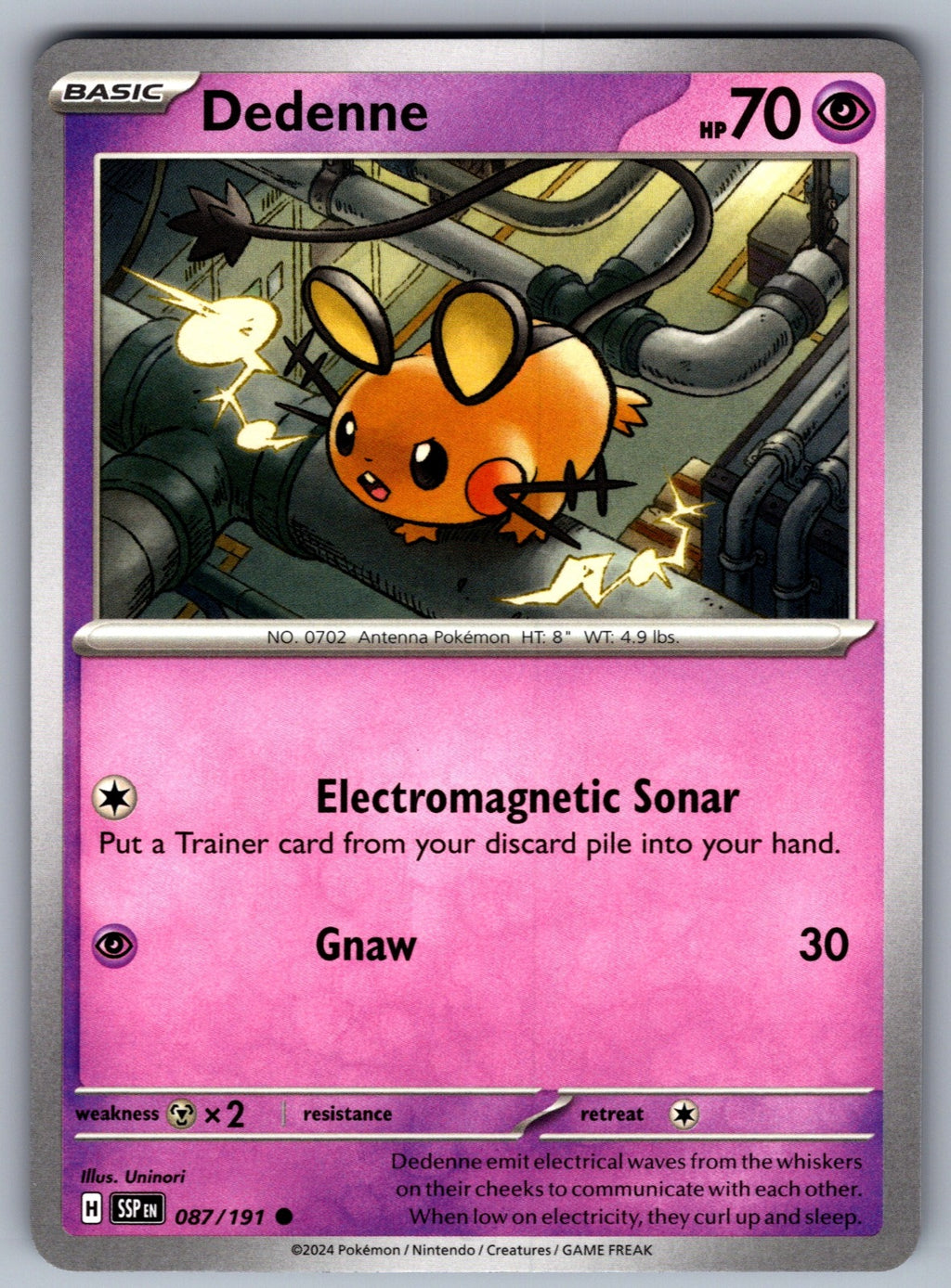 Dedenne Common SV08: Surging Sparks 087/191 NM 2024