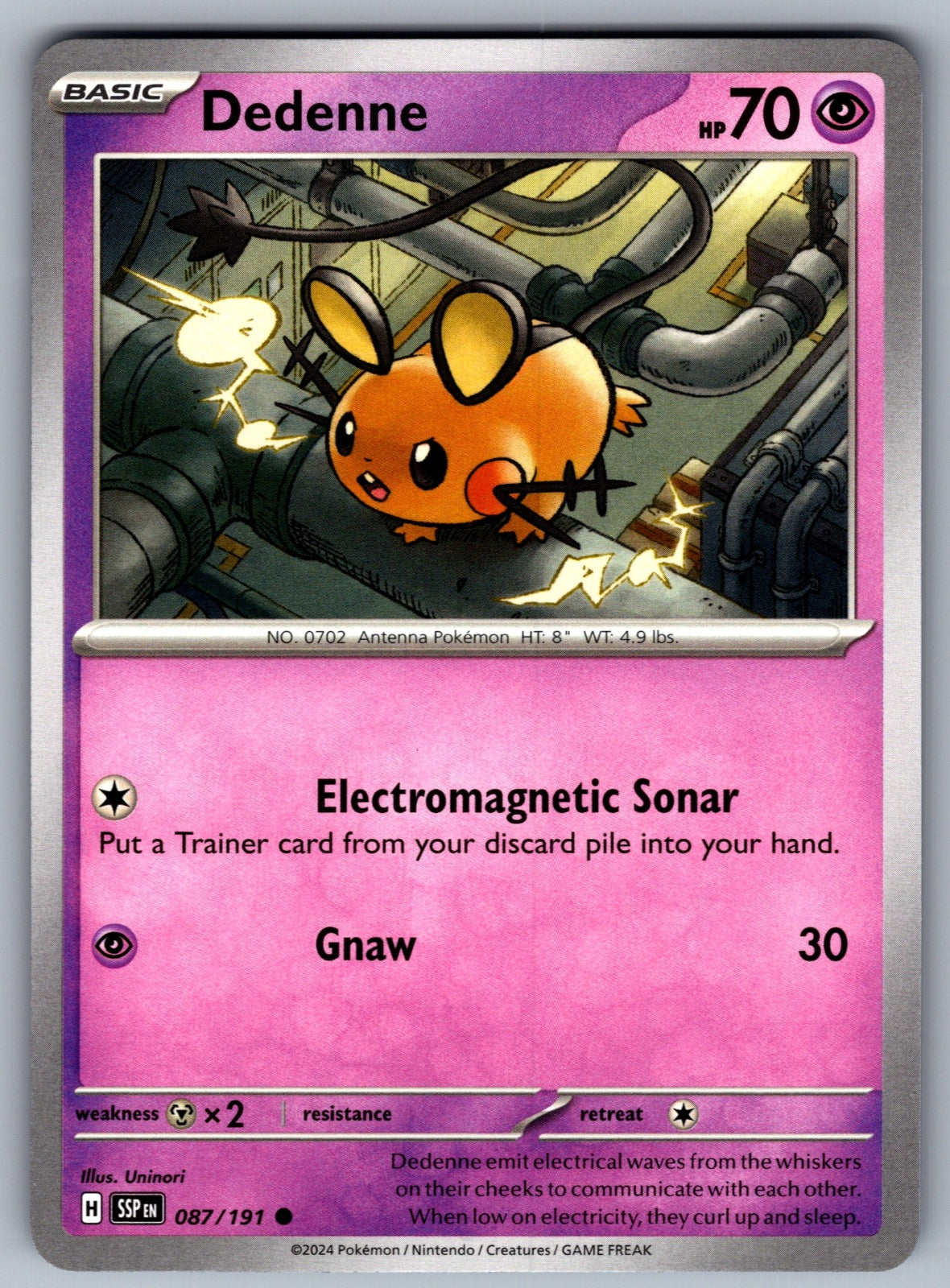 Dedenne Common SV08: Surging Sparks 087/191 NM 2024
