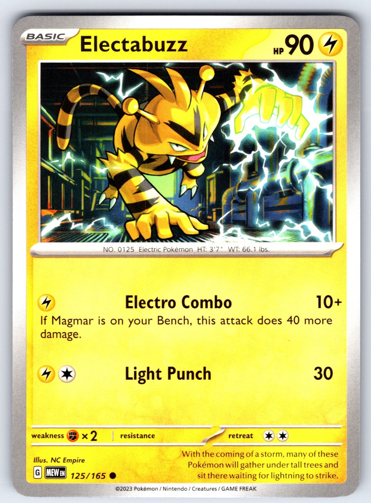 Electabuzz Common SV: Scarlet & Violet 151 125/165 NM 2023
